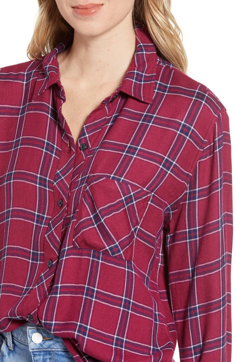 Rails Hunter Plaid Shirt, Alternate, color, Merlot Navy