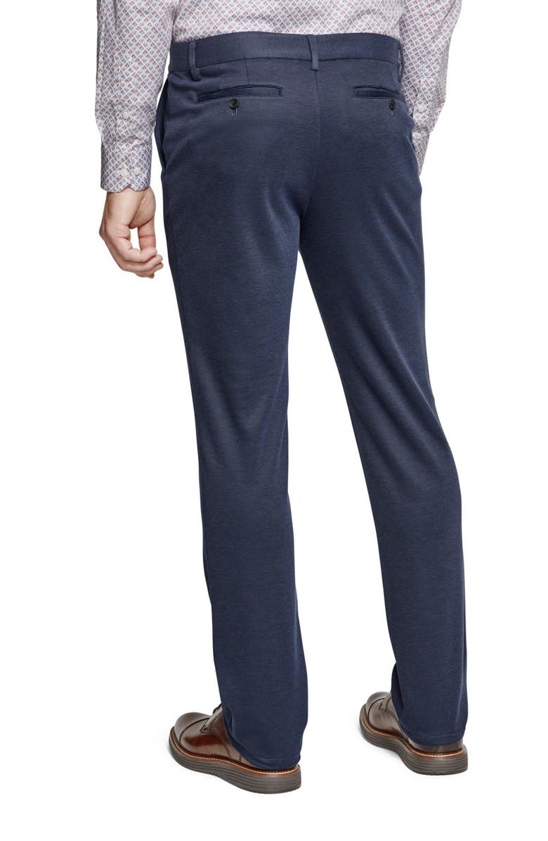 Johnston & Murphy XC Flex<sup>®</sup> Pinnacle Flat Front Dress Pants, Alternate, color, Navy Birdseye