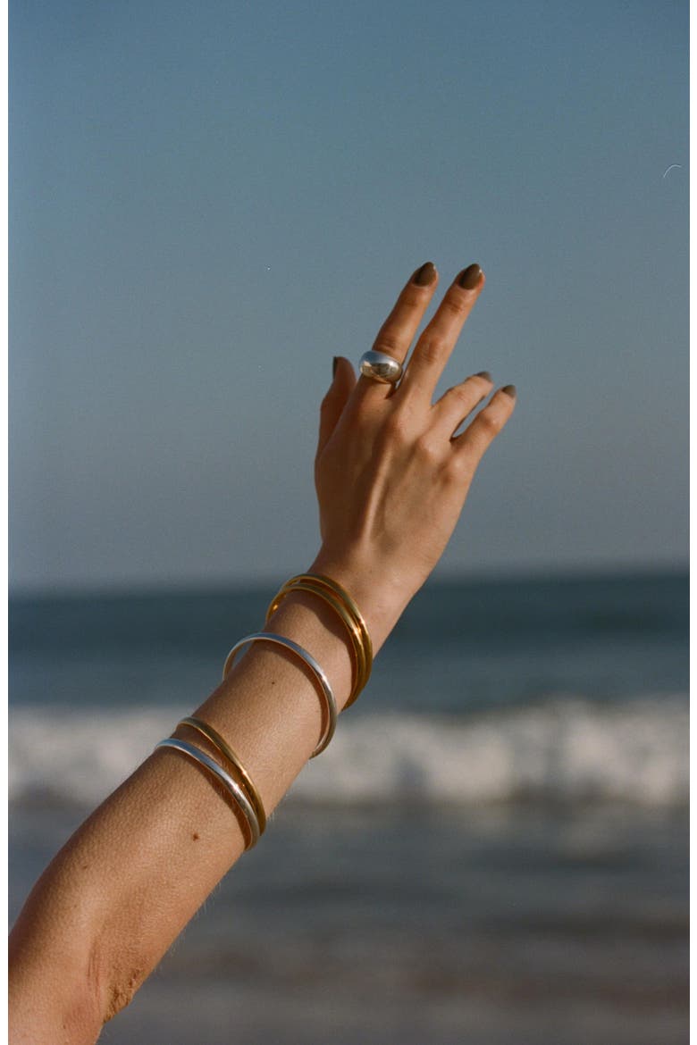 Augustine Set of 3 Bangles, Alternate, color, SILVER