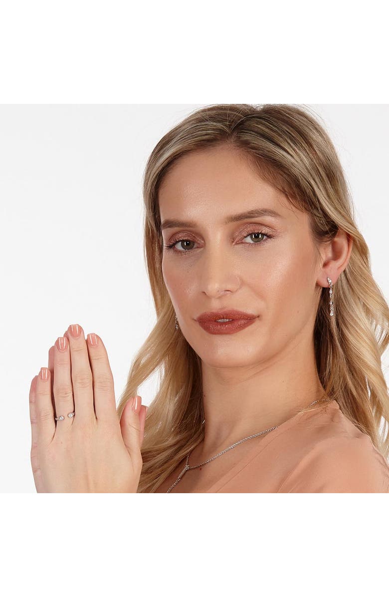 Lucy Quartermaine Open Skinny Drip Ring with White Topaz, Alternate, color, Sterling Silver