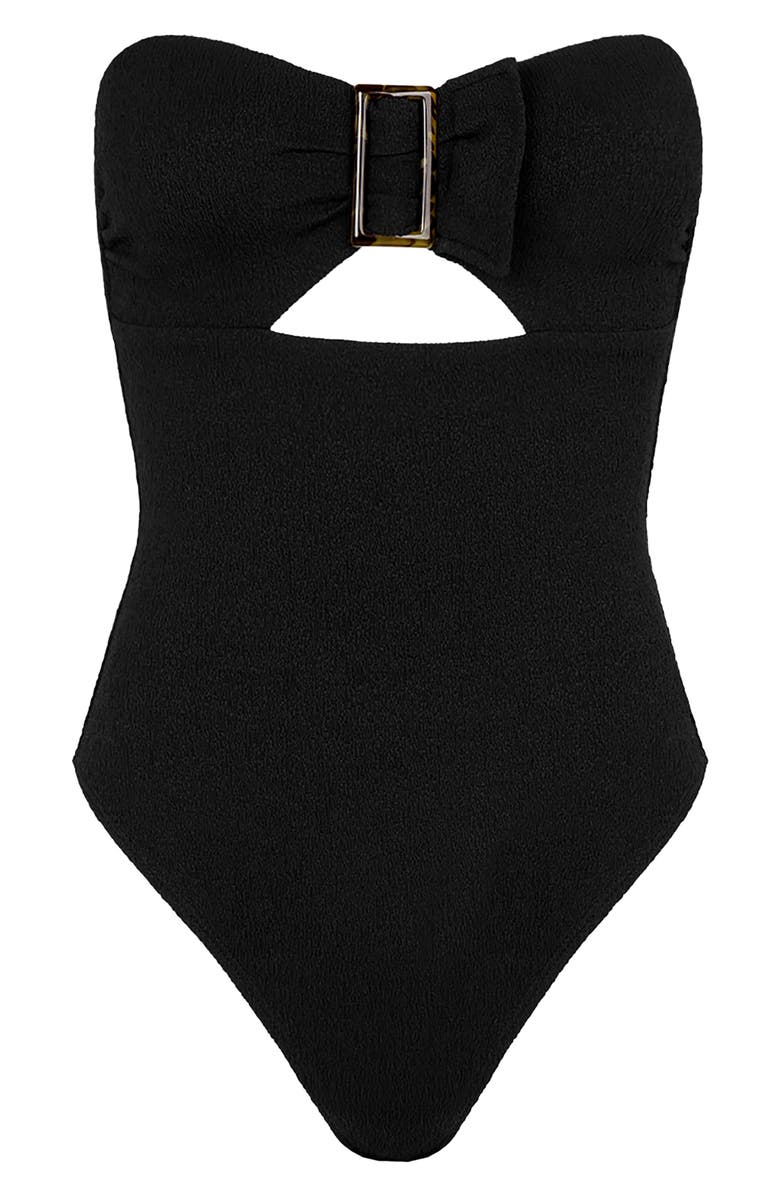 ViX Paula Hermanny Fir Sade Cutout Bandeau One-Piece Swimsuit, Alternate, color, Black