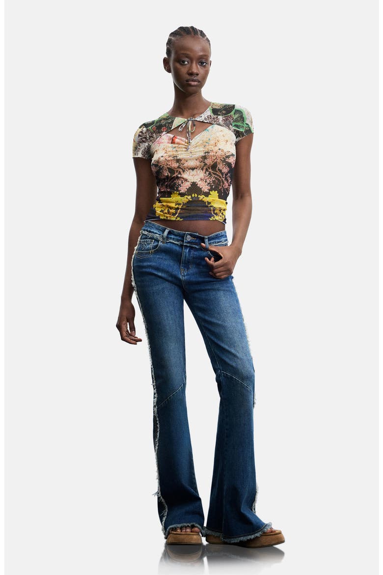 Cutout Mesh T-Shirt, Alternate, color, GREEN