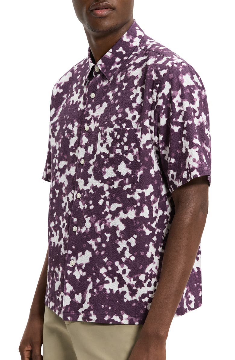 Theory Weekend Short Sleeve Seersucker Button-Up Shirt, Alternate, color, 
