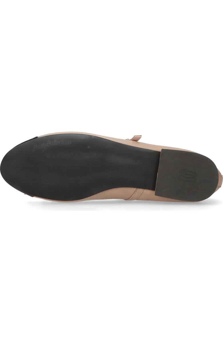 Pretty Ballerinas Round Toe Strap Ballet Flat With Heel, Alternate, color, Beige