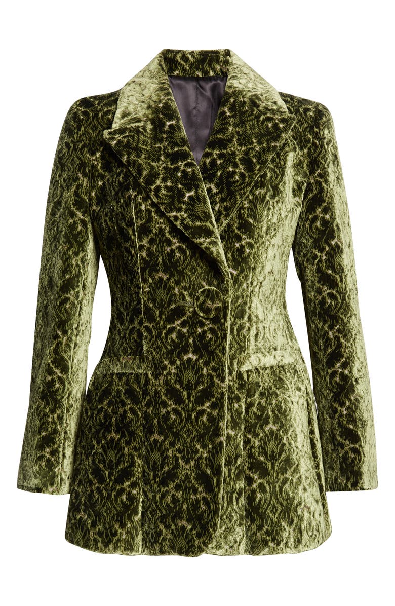 Burberry Baroque Velvet Blazer, Main, color, Moat Ip Pattern
