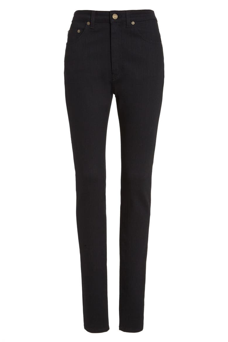 High Rise Skinny Jeans, Alternate, color, BLACK