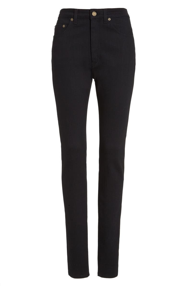 Saint Laurent High Rise Skinny Jeans, Alternate, color, 