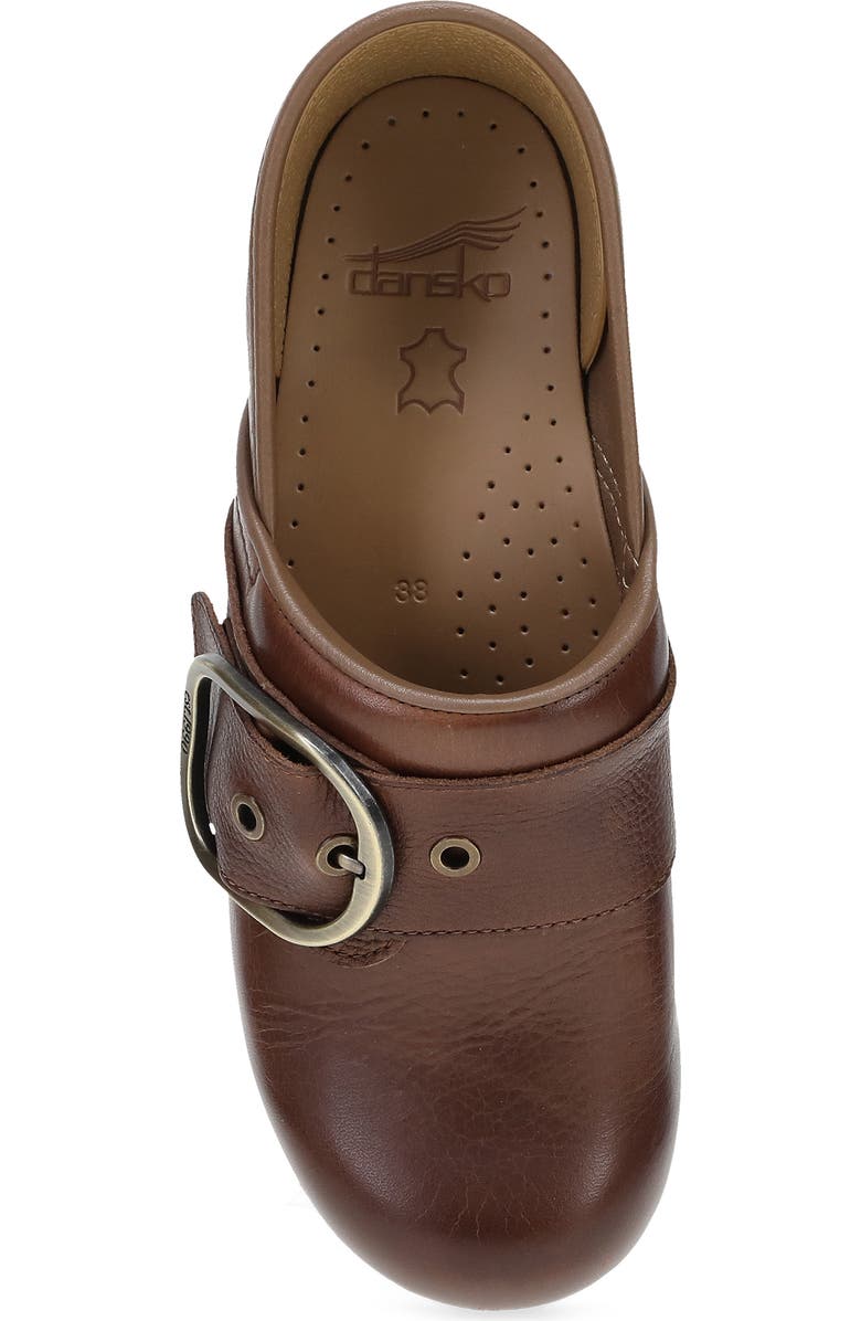 Dansko Pearson Buckle Strap Clog, Alternate, color, Brown Waxy Milled