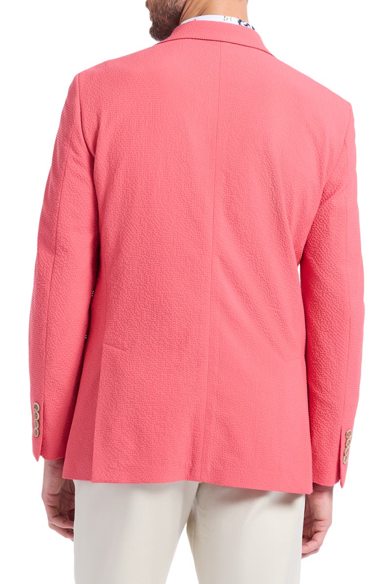 Robert Graham Harston Tailored Fit Coral Pink Seersucker Sport Coat, Alternate, color, Coral