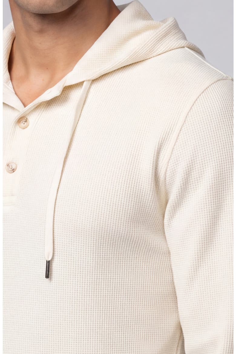 Textured Waffle Knit Hoodie, Alternate, color, IVORY