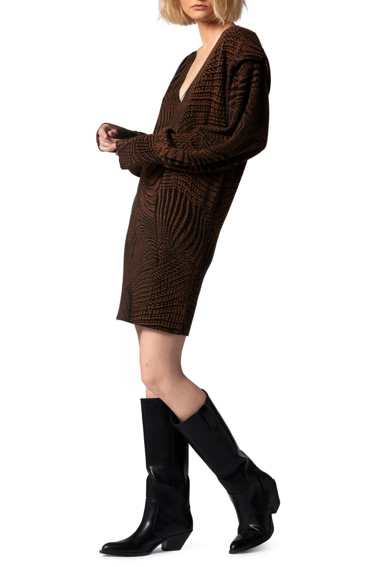 Elijah Long Sleeve Wool & Cashmere Sweater Dress, Alternate, color, EMPERADOR