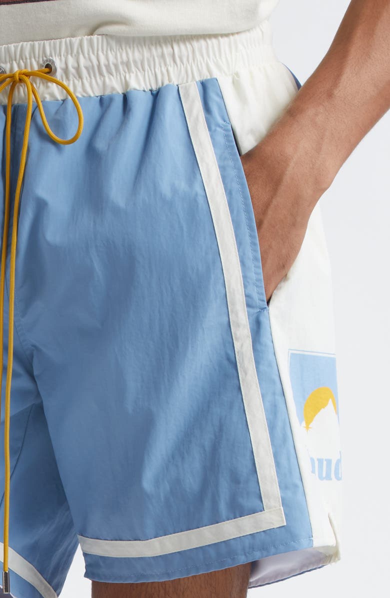 Rhude Moonlight Nylon Track Shorts, Alternate, color, 