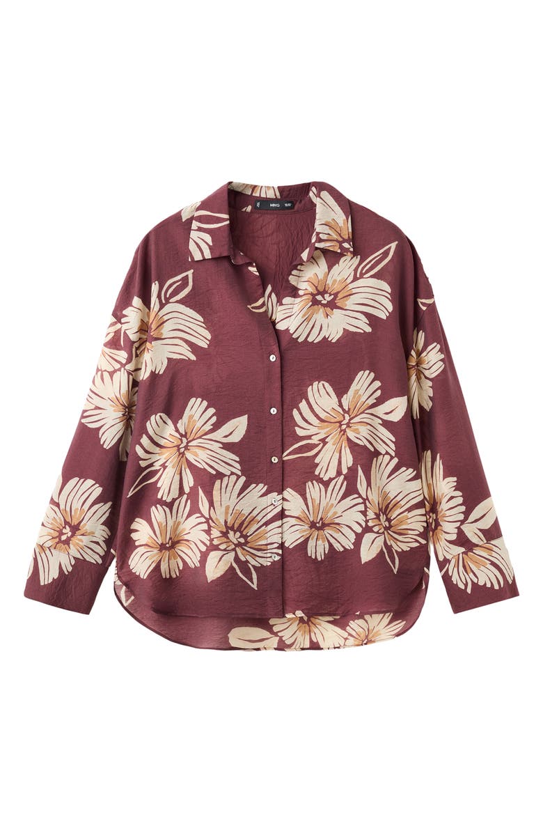 MANGO Floral Button-Up Shirt, Alternate, color, 