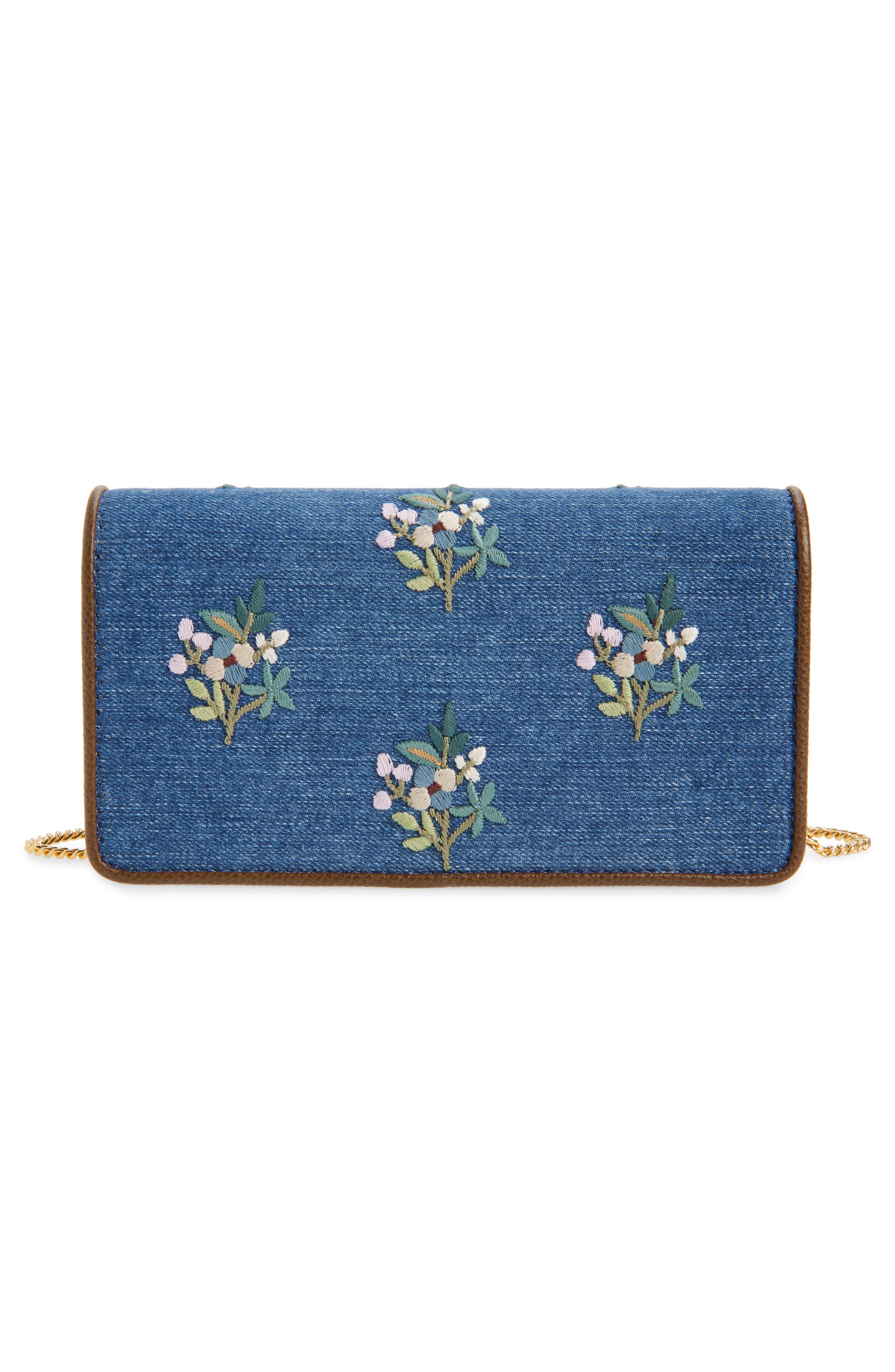 Valentino Garavani Mini VLOGO Signature Denim Crossbody Bag, Alternate, color, Blue Multi