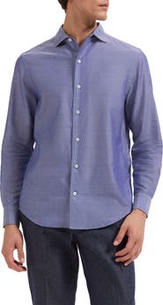 Bugatchi Axel Shaped Fit Cotton Blend Button-Up Shirt