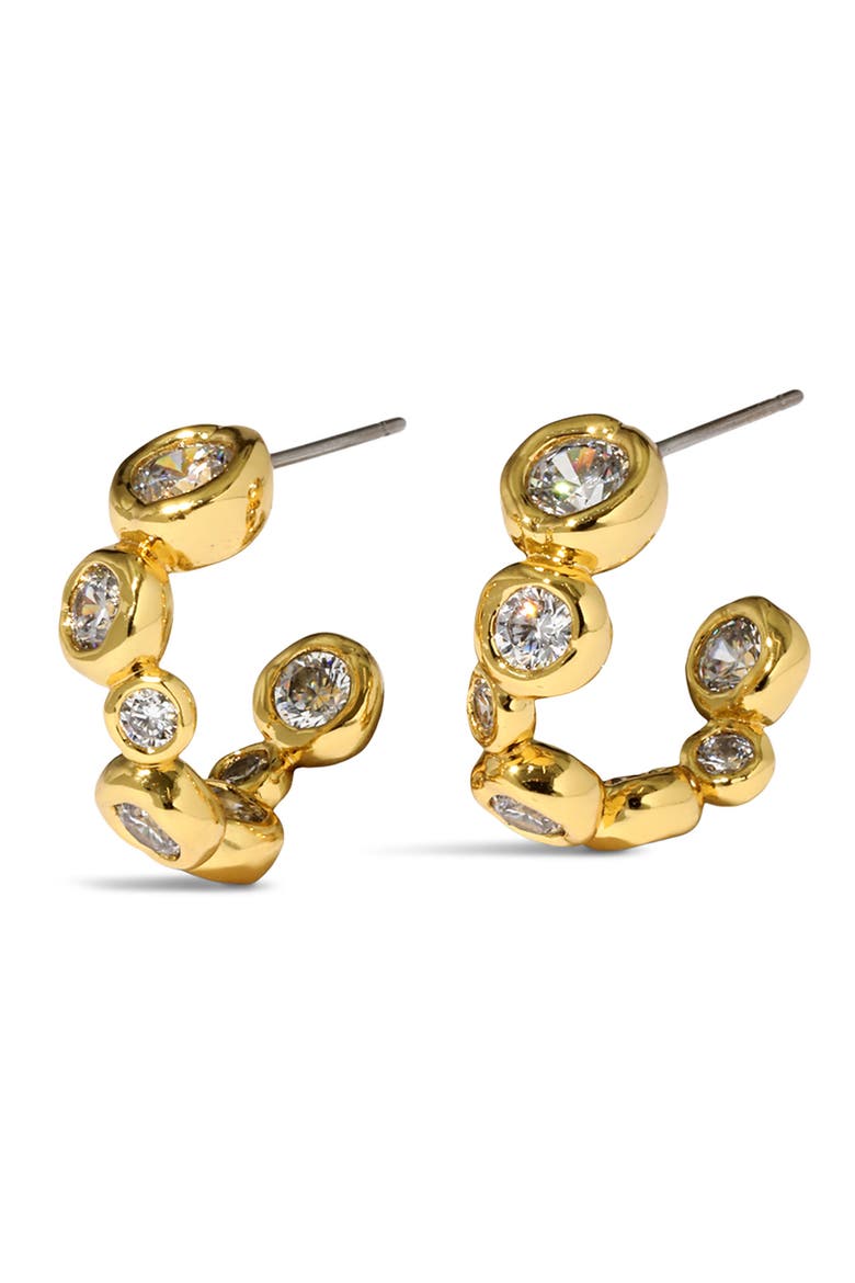 Asterales Small Hoop Earrings, Main, color, STONES/ YELLOW GOLD