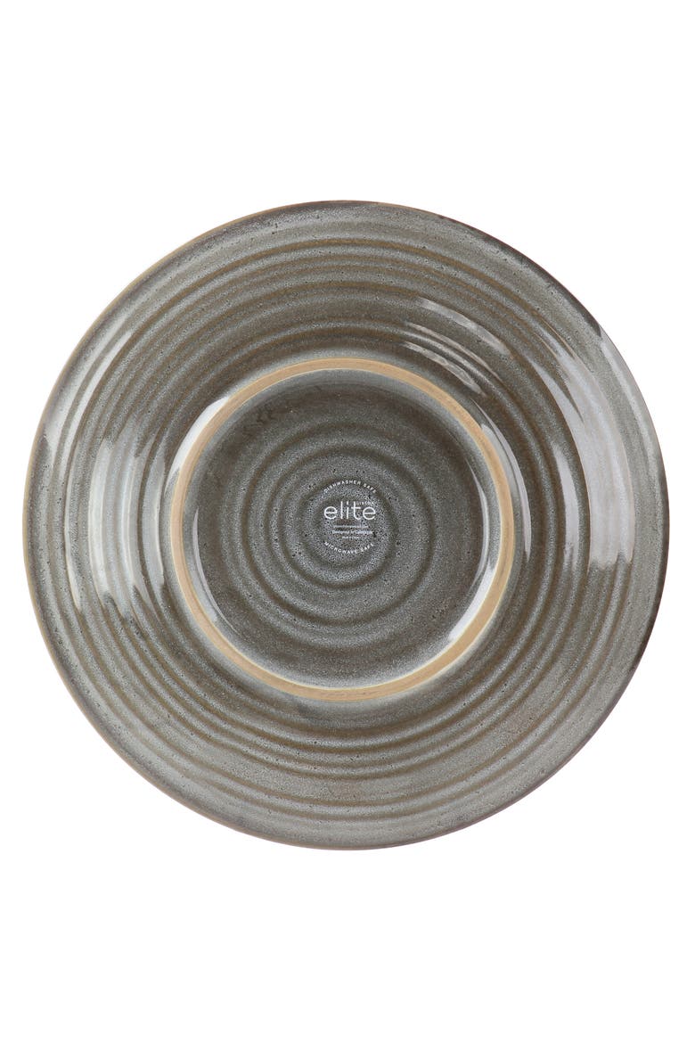 12 Piece Dreamweaver Round Earthenware Dinnerware Set, Alternate, color, Grey