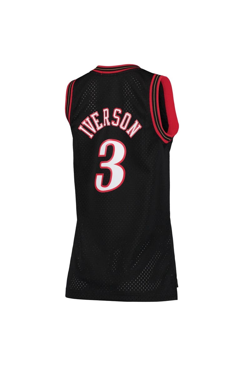 Women's Mitchell & Ness Allen Iverson Black Philadelphia 76ers 2000/01 Hardwood Classics Swingman Jersey, Alternate, color, Black