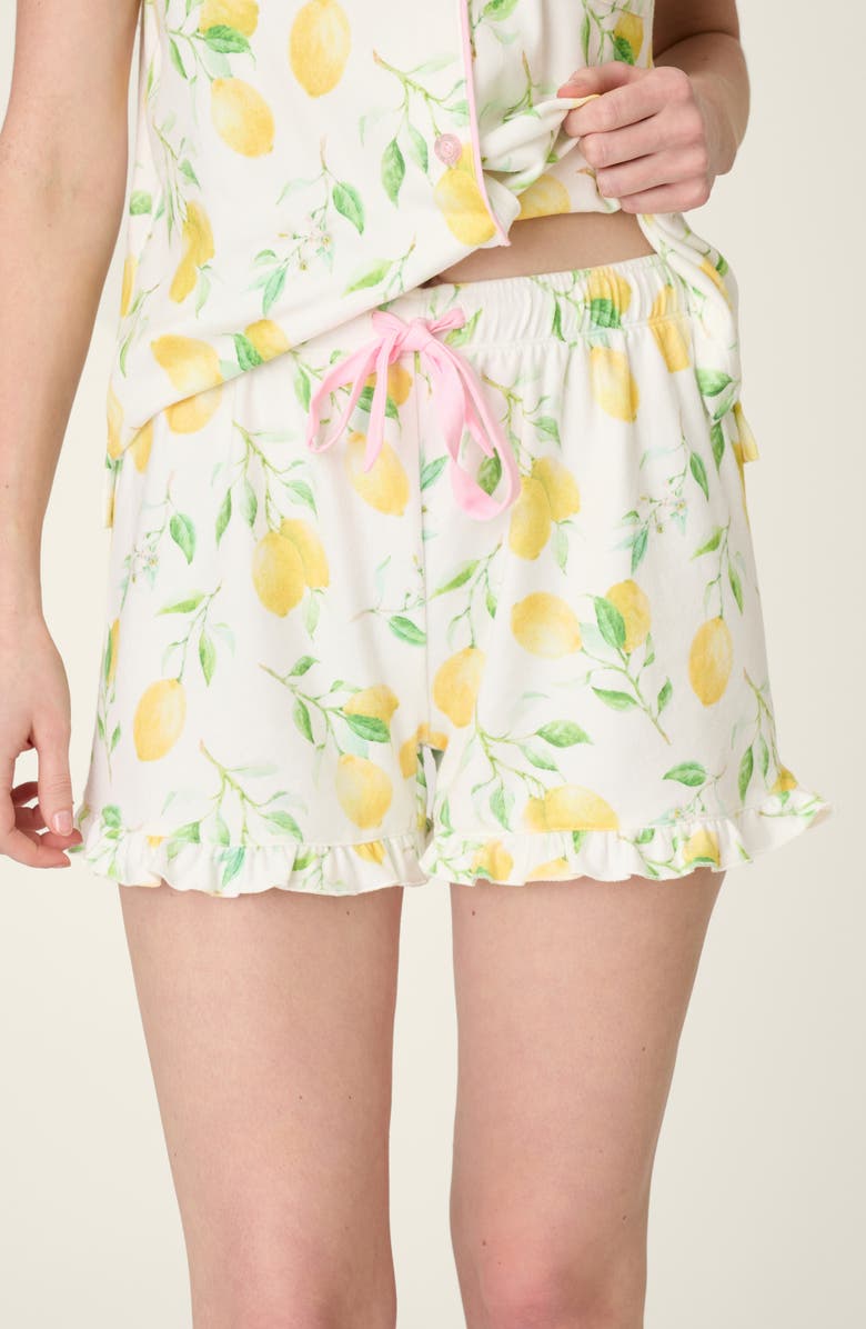 PJ Salvage La Dolce Spritz Jersey Pajama Shorts, Alternate, color, Ivory