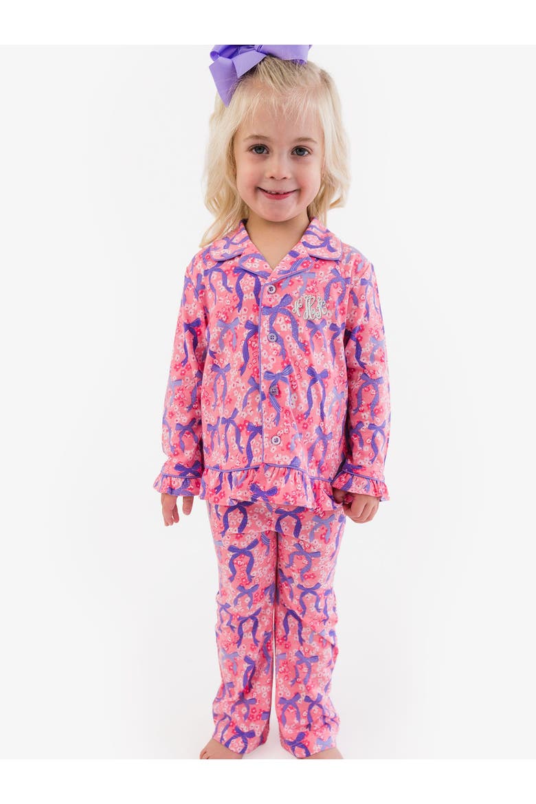Ruffle Flare Pajama Set, Alternate, color, Bow Besties