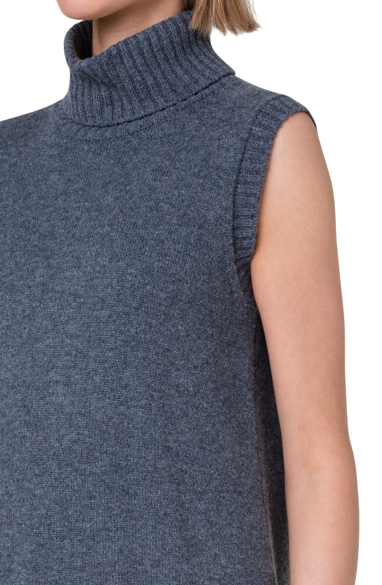 Akris punto Sleeveless Longline Virgin Wool & Cashmere Sweater, Alternate, color, 085 Slate