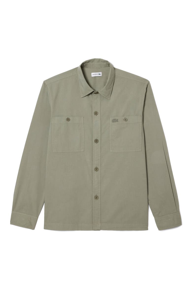Cotton Button-Up Overshirt, Main, color, ECO OLIVE