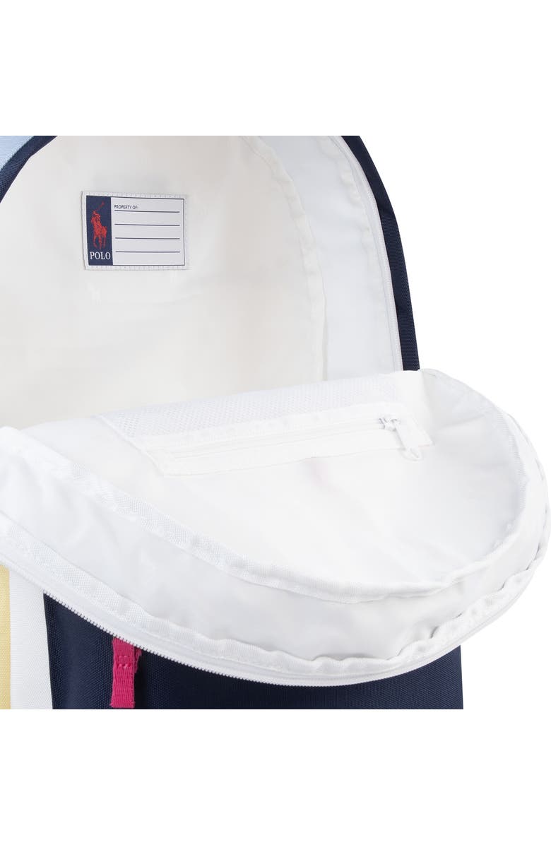 Ralph Lauren Kids' Colorblock Backpack, Alternate, color, White / Multi