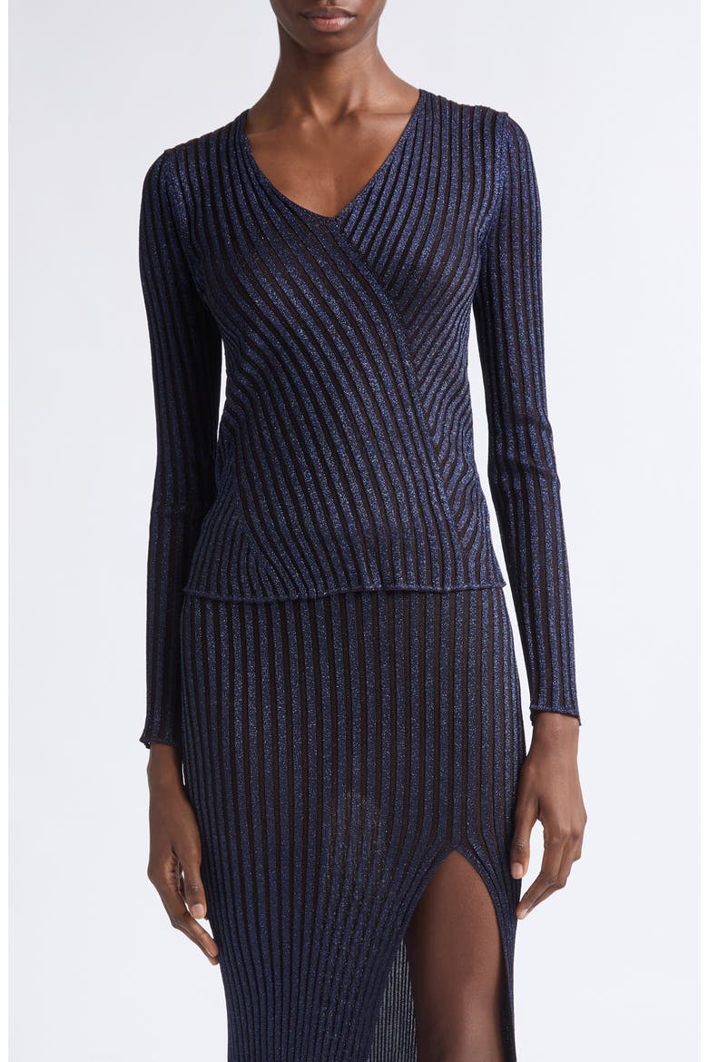 Ribbed V-Neck Sweater, Main, color, S72RB