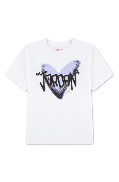 Kids' Heart Sketch Graphic Cotton Blend T-Shirt (Big Kid)