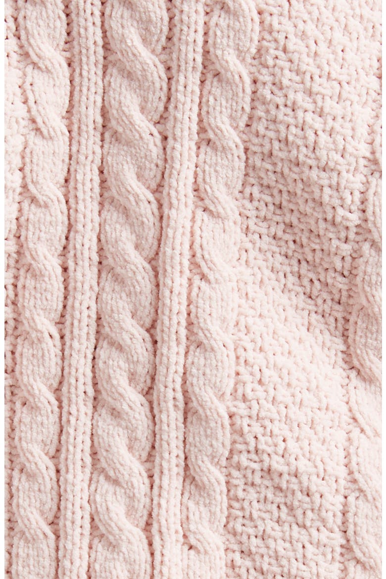 Cable Knit Baby Blanket, Alternate, color, PINK LOTUS