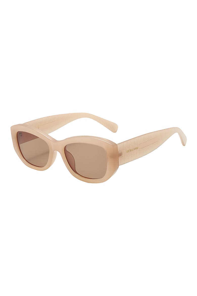 Simone 55mm Polarized Geometric Sunglasses, Alternate, color, TRANSPARENT BEIGE / BEIGE