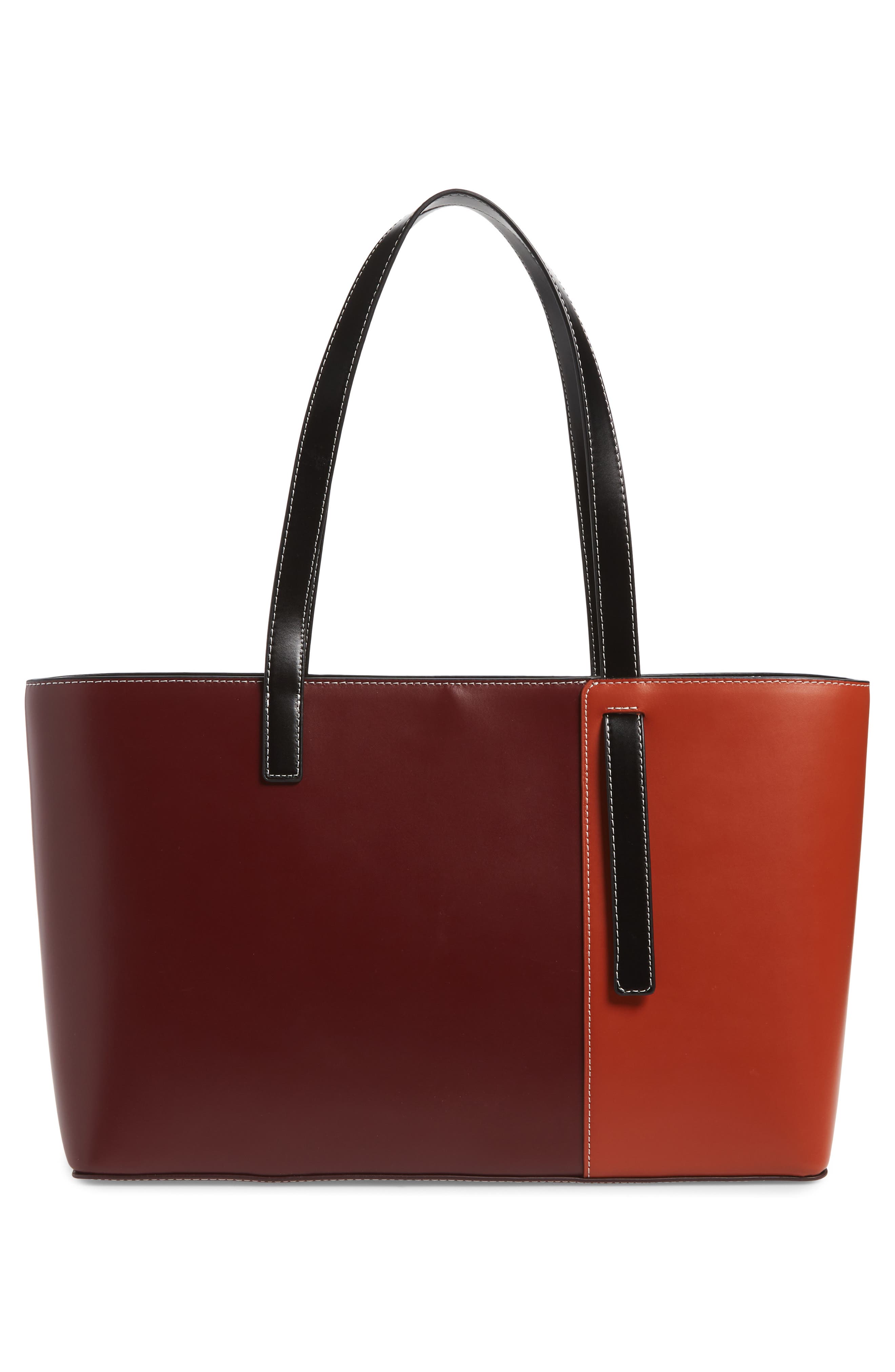 Shoko Colorblock Tote, Alternate, color, BORDEAUX/ RUST/ BLACK
