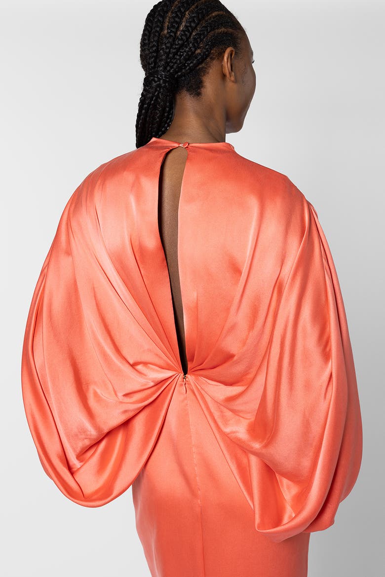 Tari Silk Midi Dress, Alternate, color, Pale Framboise