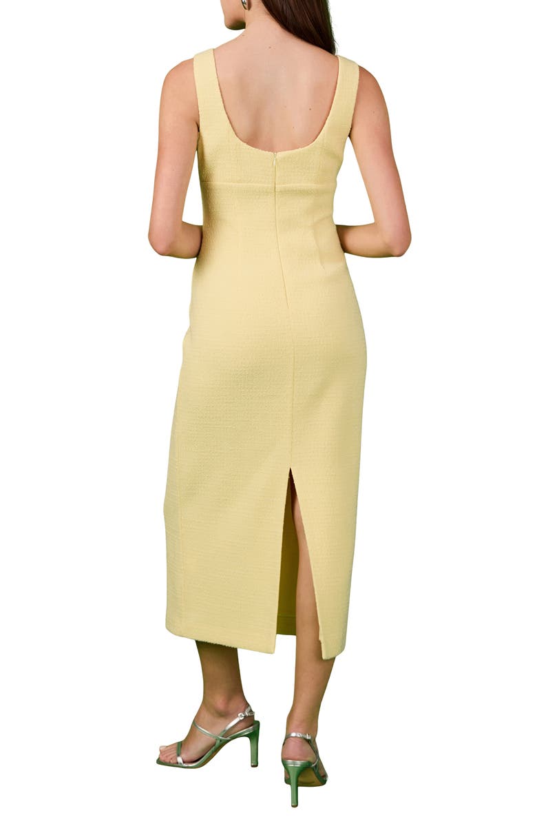 Endless Rose Sleeveless Tweed Midi Dress, Alternate, color, Butter