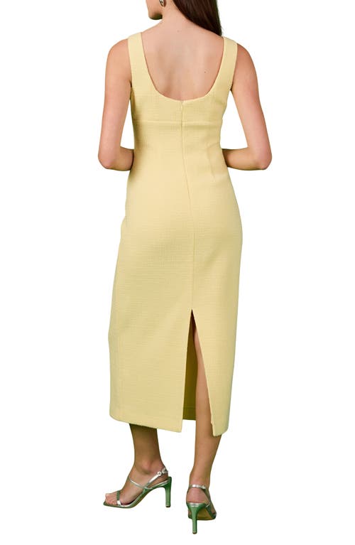 Endless Rose Sleeveless Tweed Midi Dress In Butter