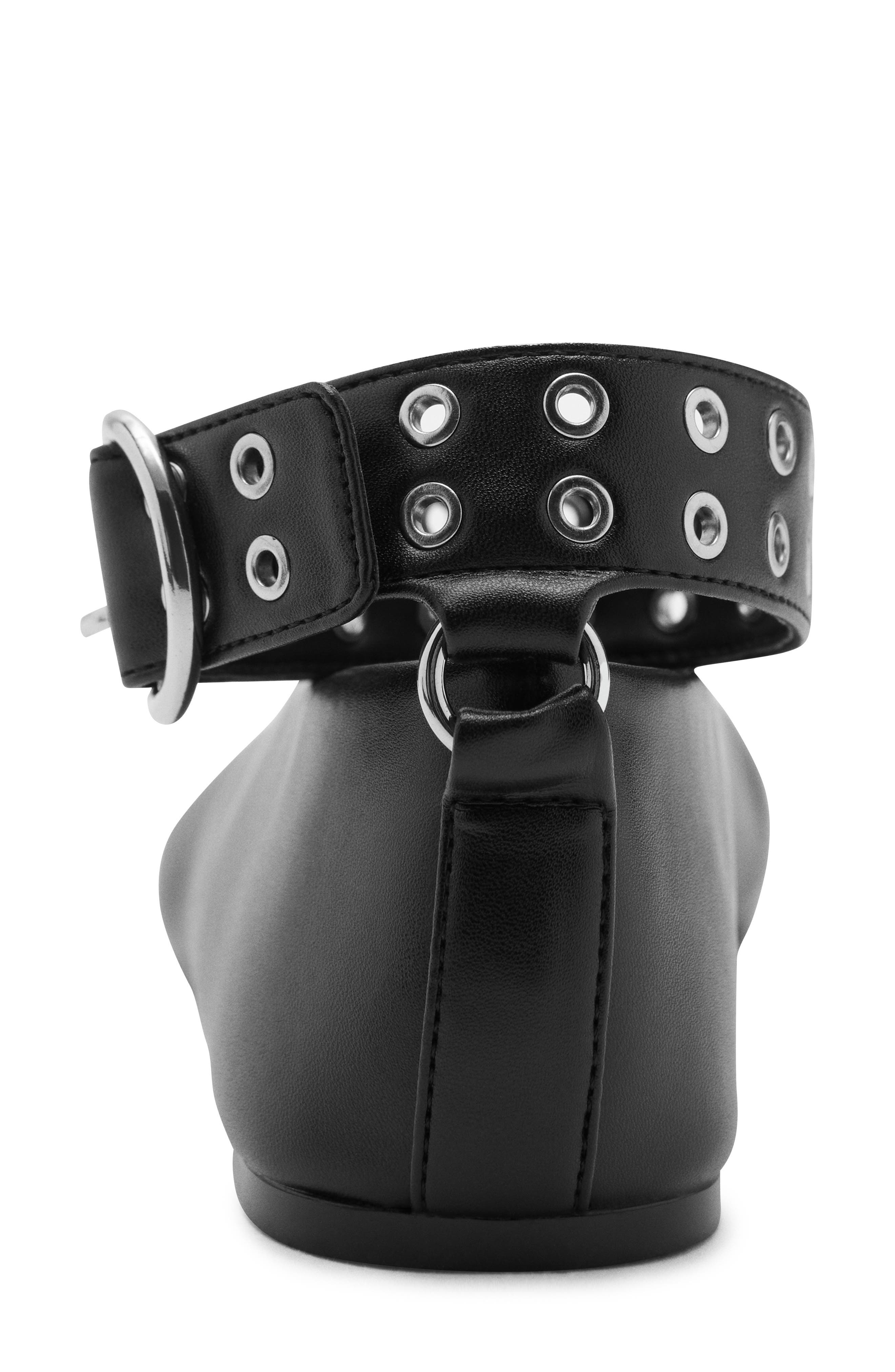 MANGO Ankle Strap Ballet Flat, Alternate, color, Black