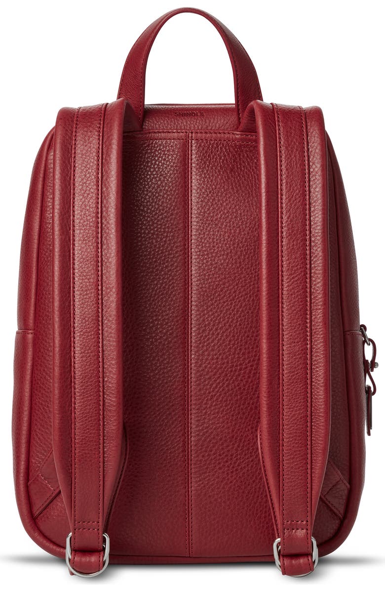 Shinola Small Runwell Leather Backpack, Alternate, color, Ruby