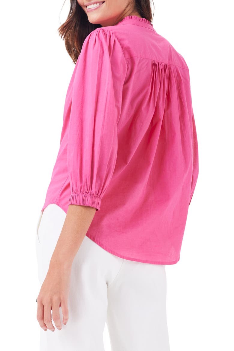 Girlfriend Cotton Button-Up Shirt, Alternate, color, WILD PINK
