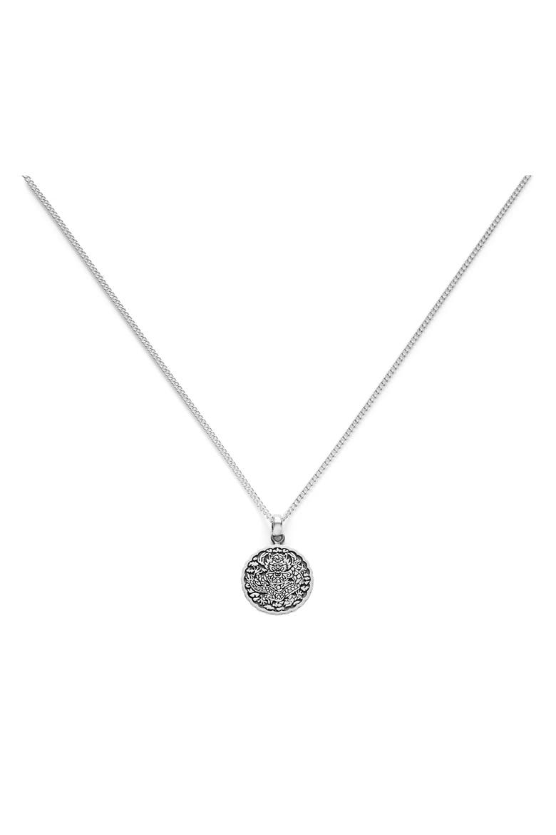 Royal Dragon Pendant Necklace, Main, color, Silver