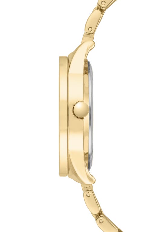 Nine West Quartz Bracelet Watch & Crystal Chain Bracelet Set, 30mm In Gold