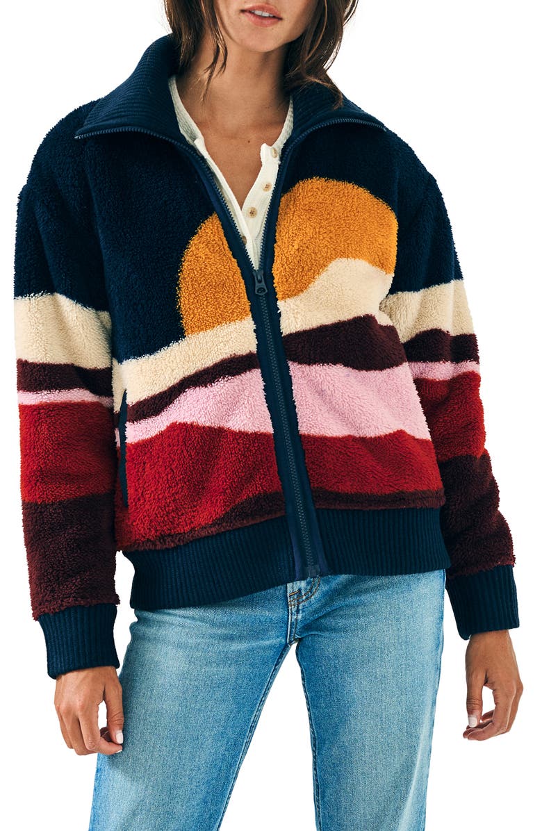 Faherty Mountain Sunset High Pile Fleece Jacket, Main, color,