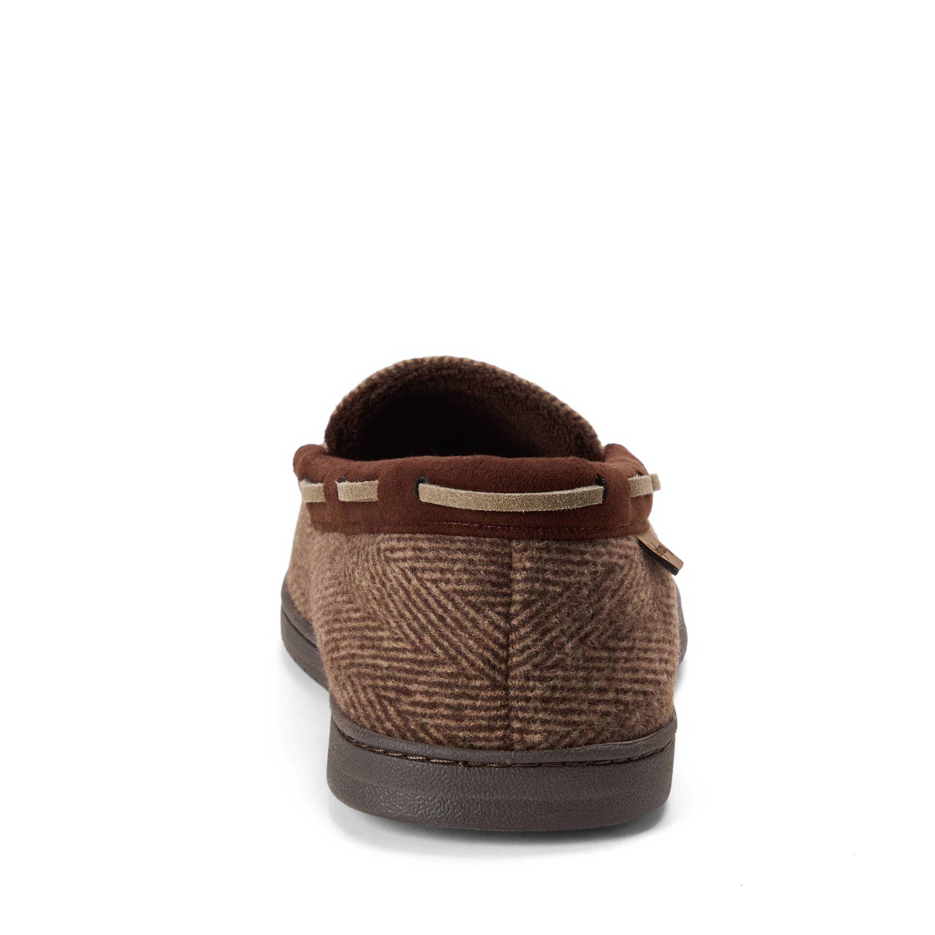 Keaton Microsuede Moccasin Slipper, Alternate, color, BROWN HEATHER