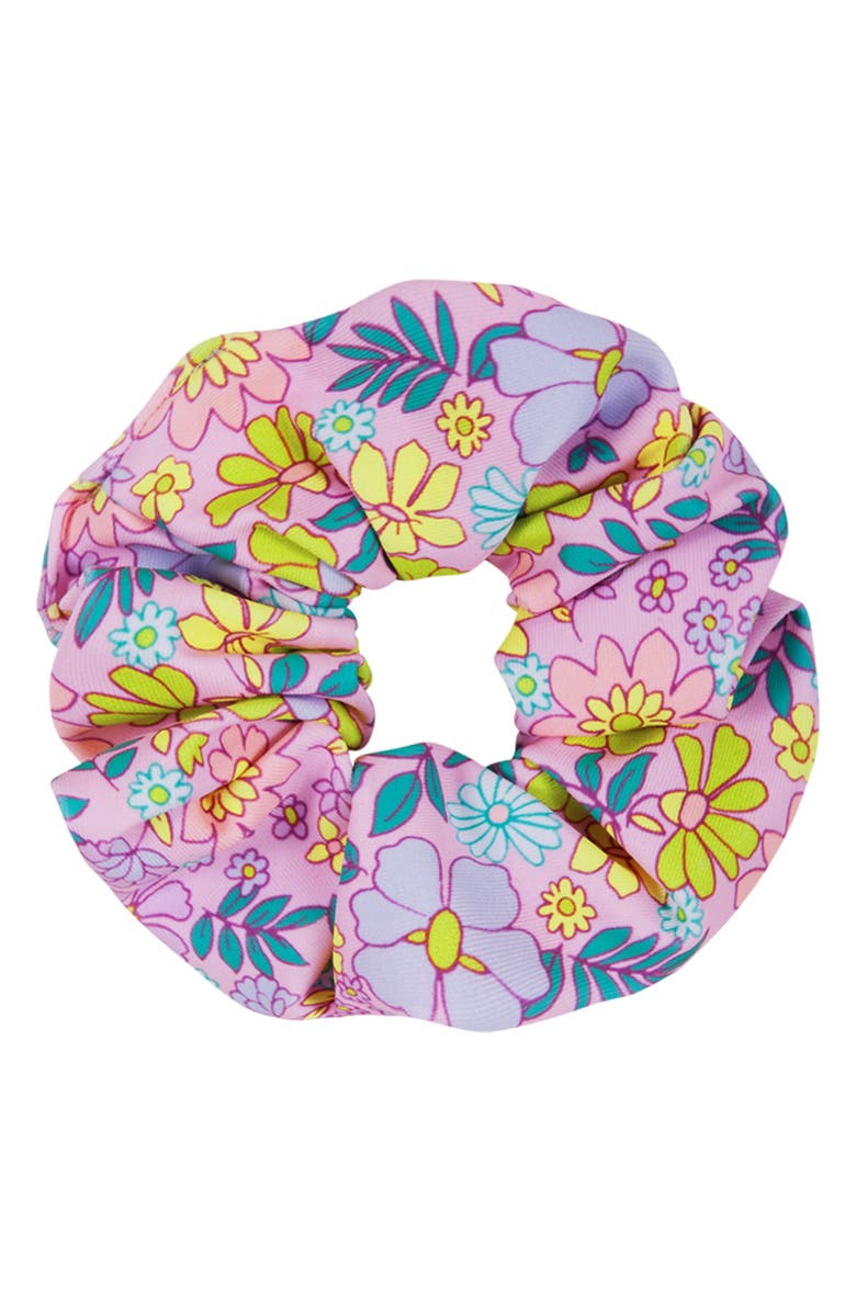 Andy & Evan Kids' Long Sleeve One-Piece Rashguard Swimsuit & Scrunchie Set, Alternate, color, Purple Mix