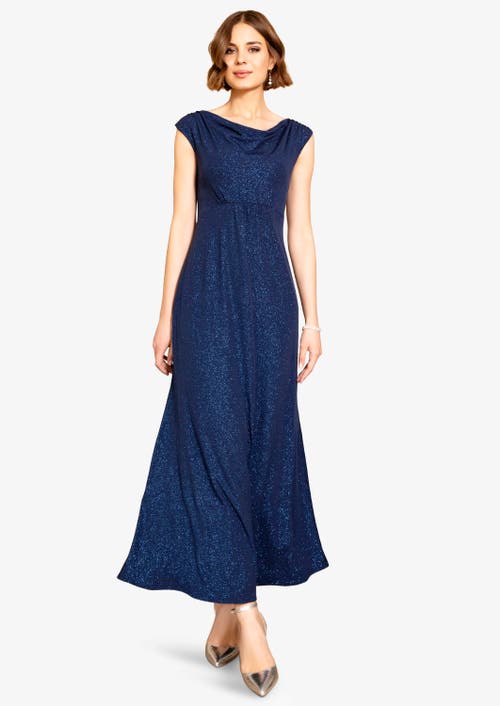 Alie Street London Cruise Cowl Neck Maxi Dress In Blue