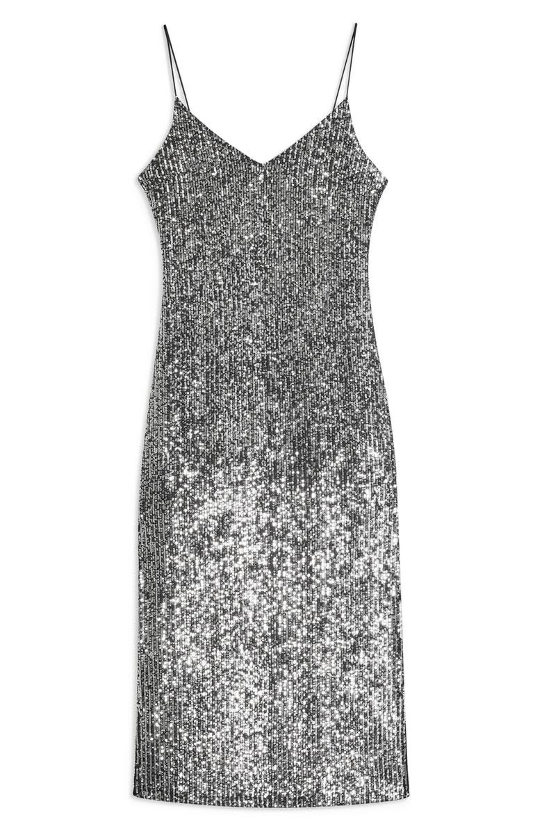 Topshop Sequin Midi Dress, Alternate, color,