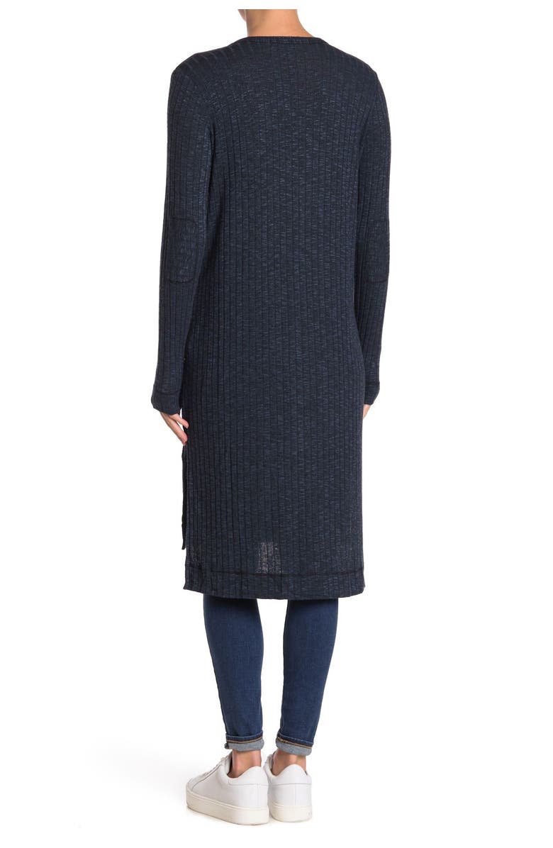 Michael Stars Elbow Patch Long High/Low Cardigan, Alternate, color, 