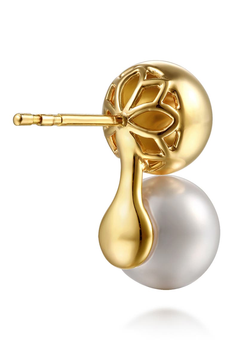 14k Gold Cultured Pearl Stud Earrings, Alternate, color, 14K YELLOW GOLD
