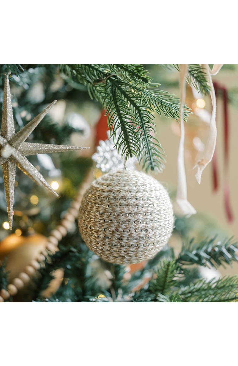 CG Hunter Shimmery, Round Jute Christmas Ornaments, Alternate, color, Earth Tones