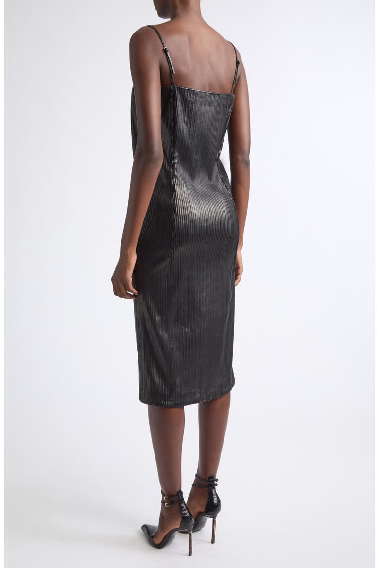 Leather Strip Tube Dress, Alternate, color, BLACK/ BLACK
