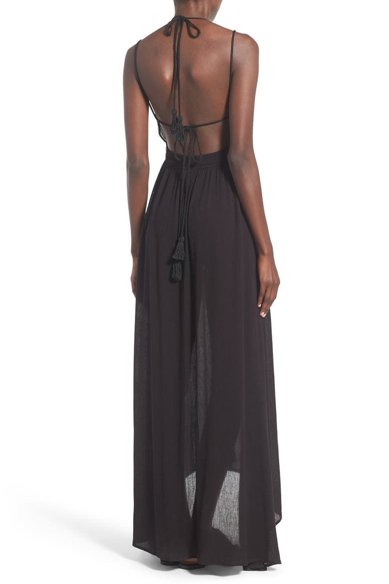 ASTR 'Belen' Maxi Dress, Alternate, color, BLACK